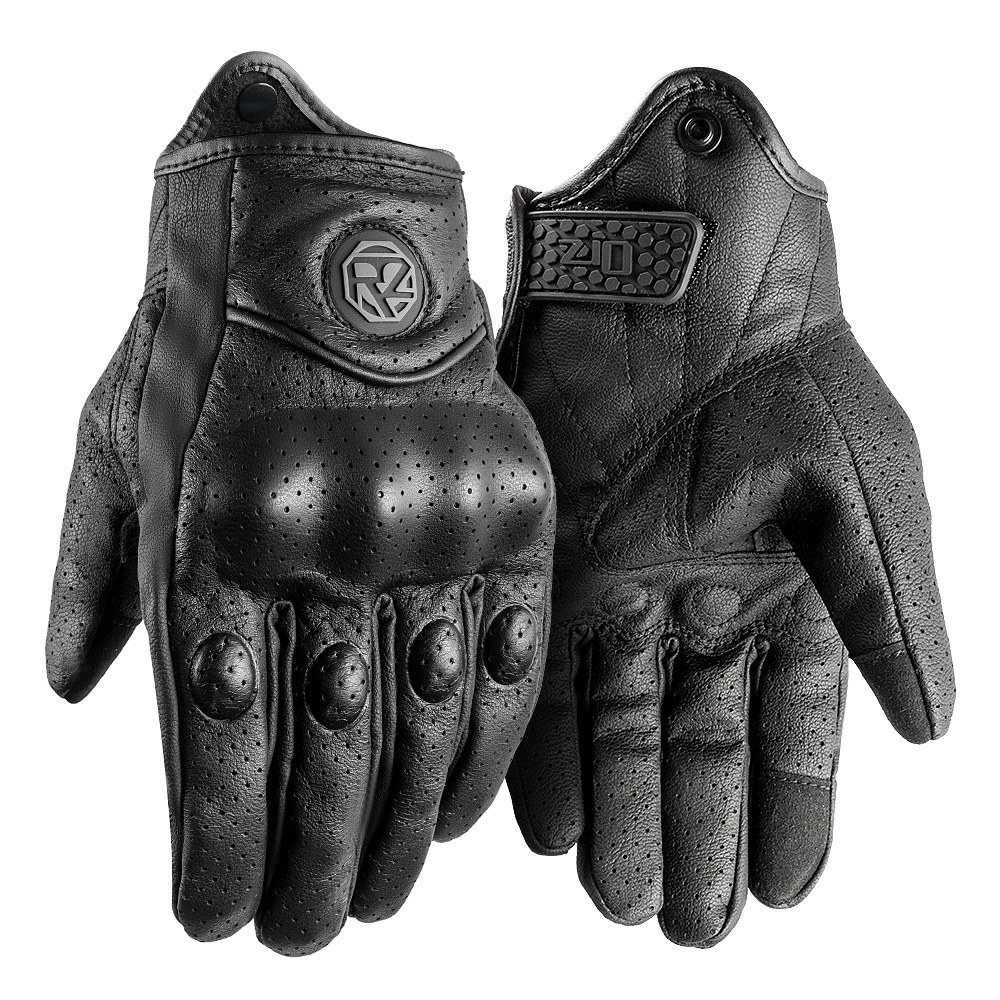ORZ Motorrad-Reithandschuhe, Ziegenleder, Vollfinger-Handschuhe, Handschuhe für Motorräder, Handschuhe
