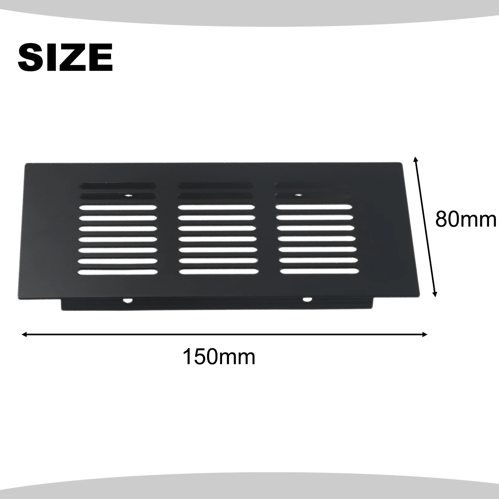 Aluminium Ventilation Grille Cabinet Wardrobe Air Vent Rectangular Ventilation Cover Black For Bathroom Doors  Cabinets Wardrobe