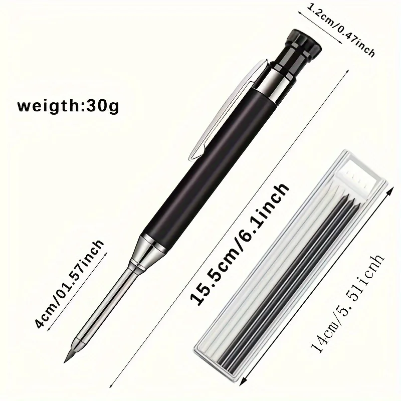 2.8 มม.โลหะอลูมิเนียม Rod Deep Hole ปากกา,ปากกามาร์กเกอร์,ไม้ดินสอ,Built-in ดินสอ Sharpener
