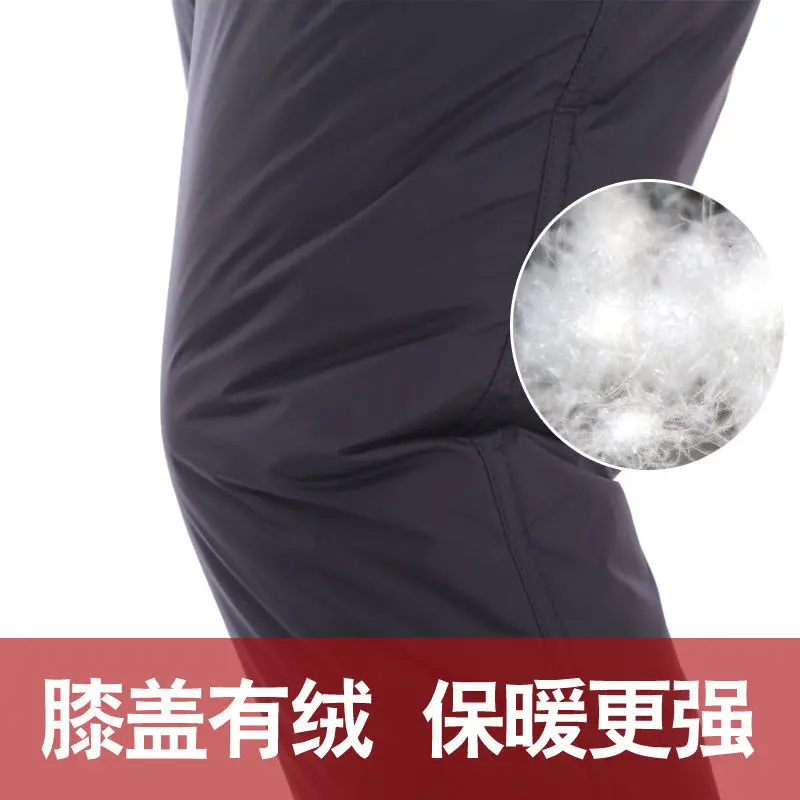 メンズ入りパンツハイウエスト男性の冬のビジネスパンツウォームホワイト入りズボン男性黒PT-406