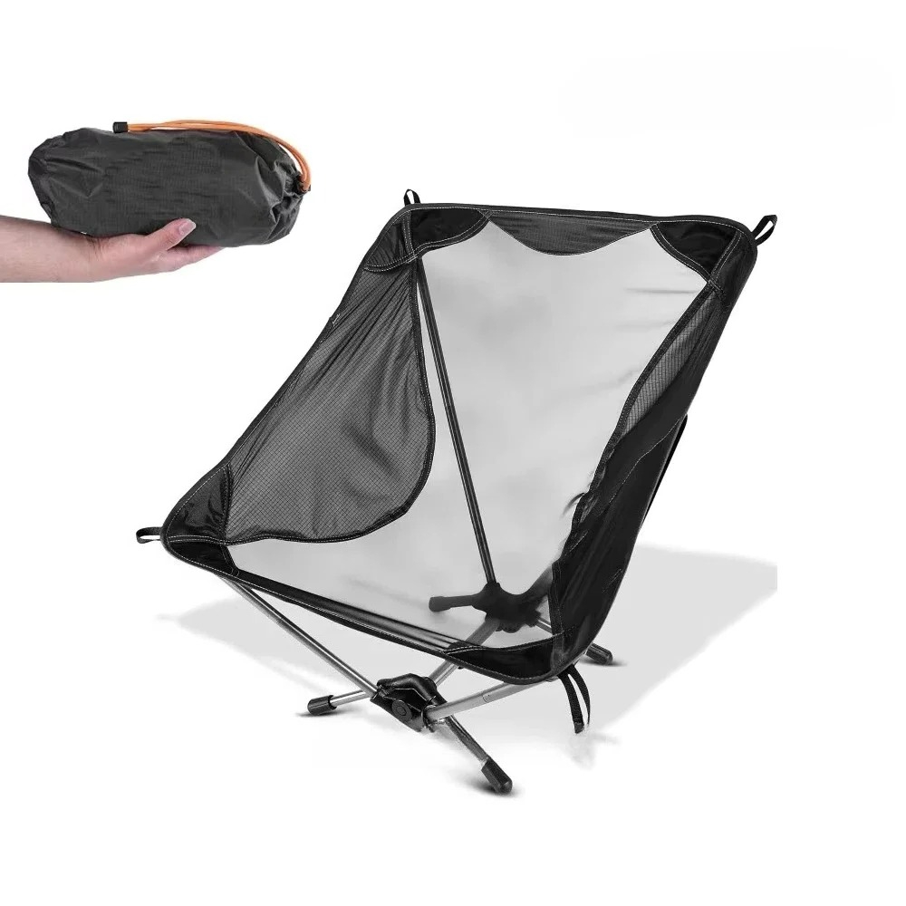 Сверхлегкий портативный складной лунный стул с нейлоновым сетчатым сиденьем, пляжный стул, летний походный рюкзак, алюминиевый каркас