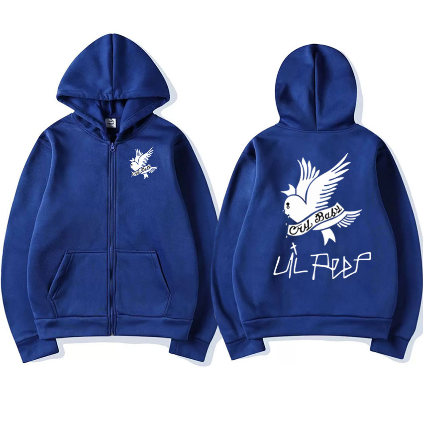Sudadera con capucha con cremallera gráfica de rapero Lil Peep para hombre y mujer, sudadera con cremallera a la moda de Hip Hop, Jersey de gran tamaño, abrigos con capucha, ropa de calle