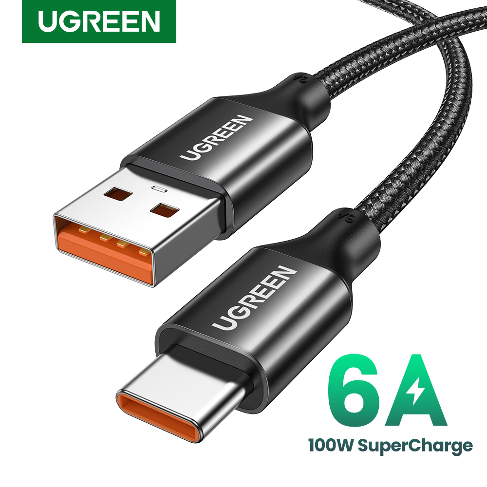 UGREEN-Cable USB tipo C de carga rápida para móvil, Cable de carga rápida 6A para Huawei Mate 60 Honor 100W/88W, para Xiaomi