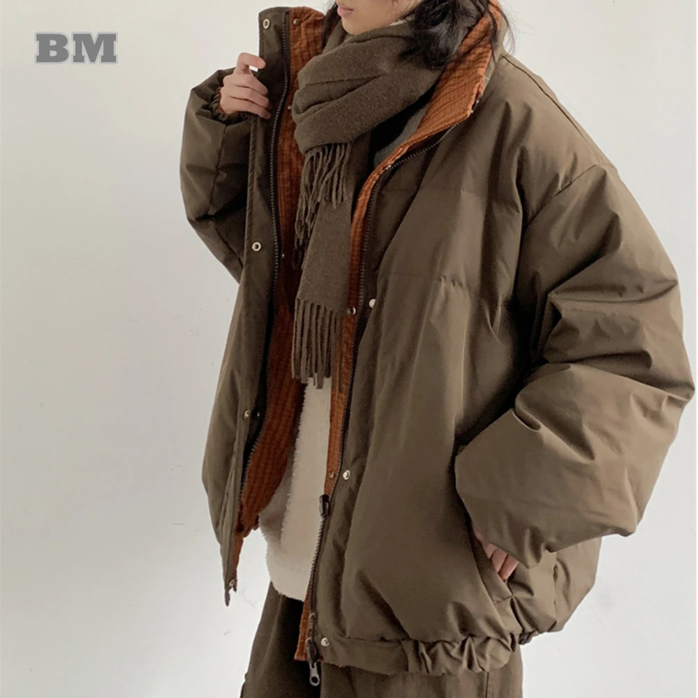 Winter koreanische Mode reversible Polsterung Daunen jacke für Männer Kleidung Streetwear Puffer Jacke männlich Harajuku lässig dicken Mantel