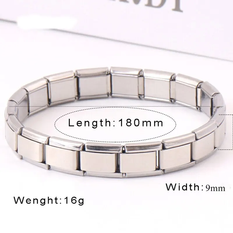 Bracciale unisex in acciaio inossidabile da 9 mm |   Catena regolabile in argento per donna |   Regalo di gioielli alla moda per feste e abbigliamento quotidiano
