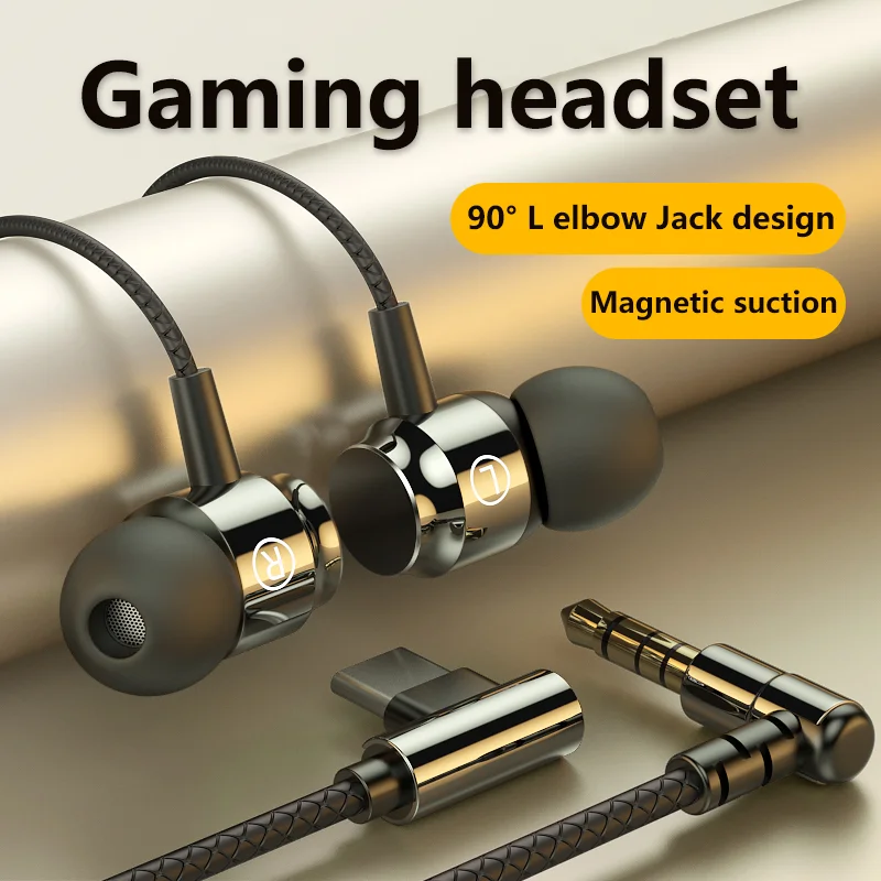 Проводная игровая гарнитура Falcon L Jack с магнитной присоской HiFi Bass Stereo 3,5 мм Type-C Музыкальная гарнитура для телефона Компьютерная микрофонная гарнитура