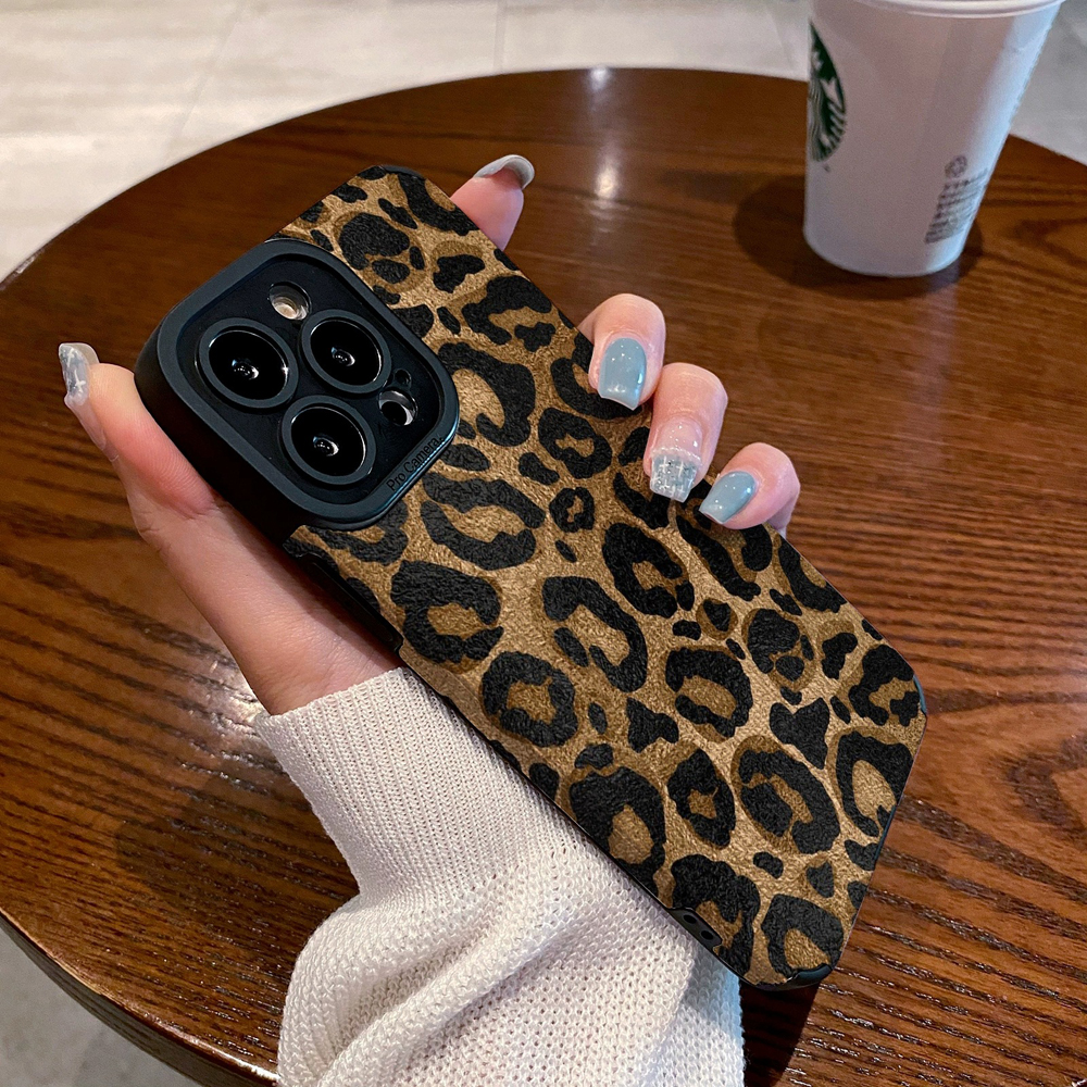 Модный силиконовый кожаный чехол с золотым леопардовым принтом для iPhone 15 14 Pro Max 11 13 12 Mini SE 7 8 16 Plus X XR XS, мягкий противоударный чехол