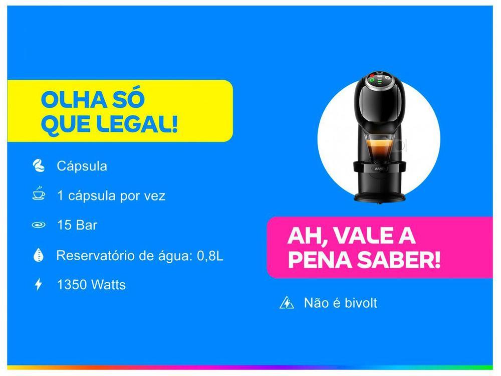 Cafeteira Expresso Arno Nescafé Dolce Gusto Genio S Plus de Cápsula 15 Bar Preto - 110V