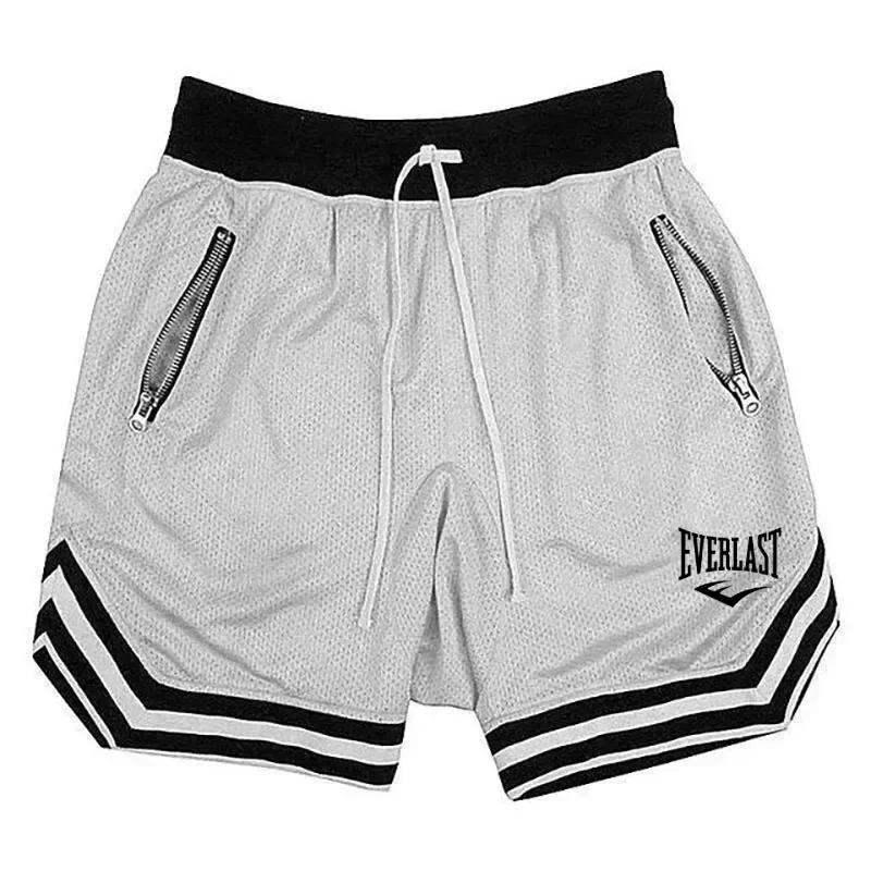 Everlast fitness esportes basquete shorts masculino verão casual solto respirável malha shorts moda hip hop sweatpants
