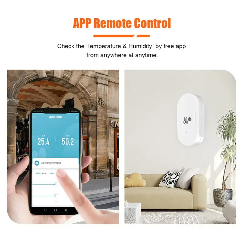 Tuya ZigBee รีโมทแอปเซ็นเซอร์ความชื้นและอุณหภูมิสำหรับสมาร์ทโฮม var ชีวิตสมาร์ททำงานกับ Alexa Google Assistant