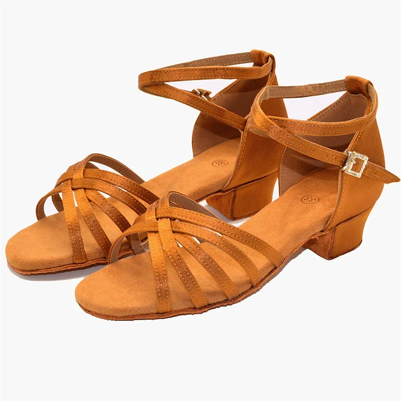 Dziewczęce buty do tańca dla pań Latin Ballroom Kids/dzieci Tango Salsa Buty do tańca latynoskiego Buty treningowe Salsa na niskim obcasie