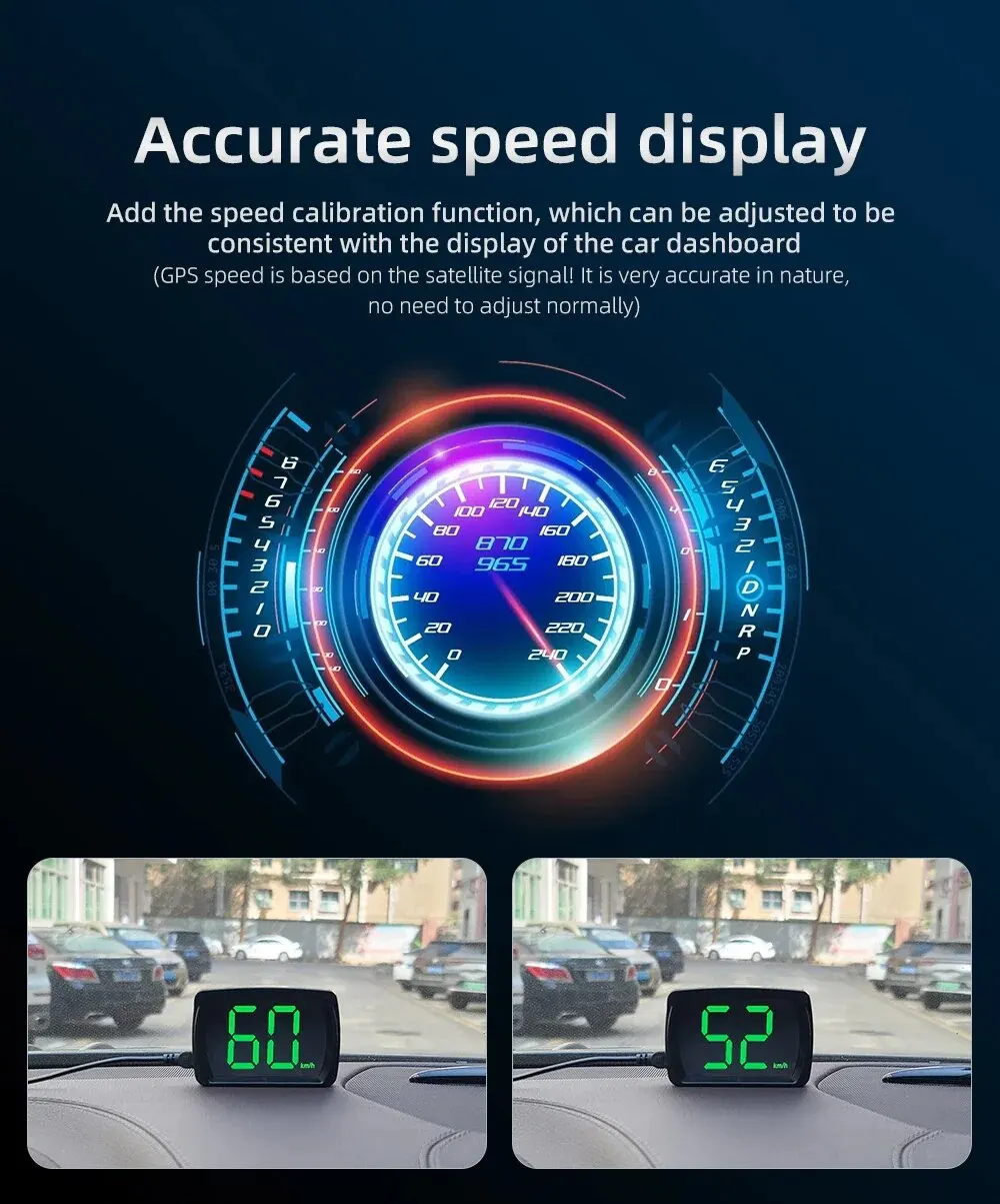 Y03 Car Universal HUD Head Up Display Digital Speedometer Projector Km/h Big Font Speed Meter Displayer Auto Electronic Part