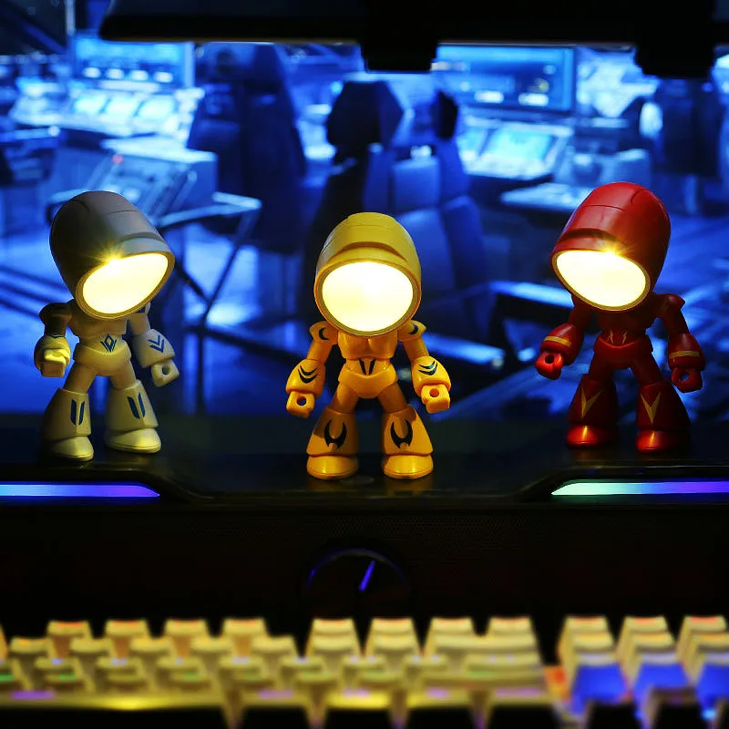 Mini Nacht Licht LED Cartoon Nette Hero Polizei Schreibtisch Lampe Desktop Ornament Nacht Schlafzimmer Tisch Lichter Kinder Junge Urlaub Geschenke