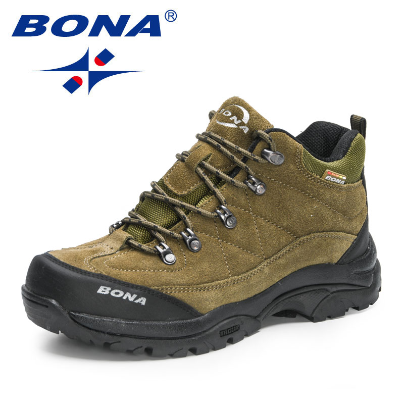 BONA, nuevos diseñadores, zapatos de senderismo transpirables antideslizantes y resistentes al desgaste para hombres, zapatos para caminar y trotar de alta calidad para exteriores, Mansculino