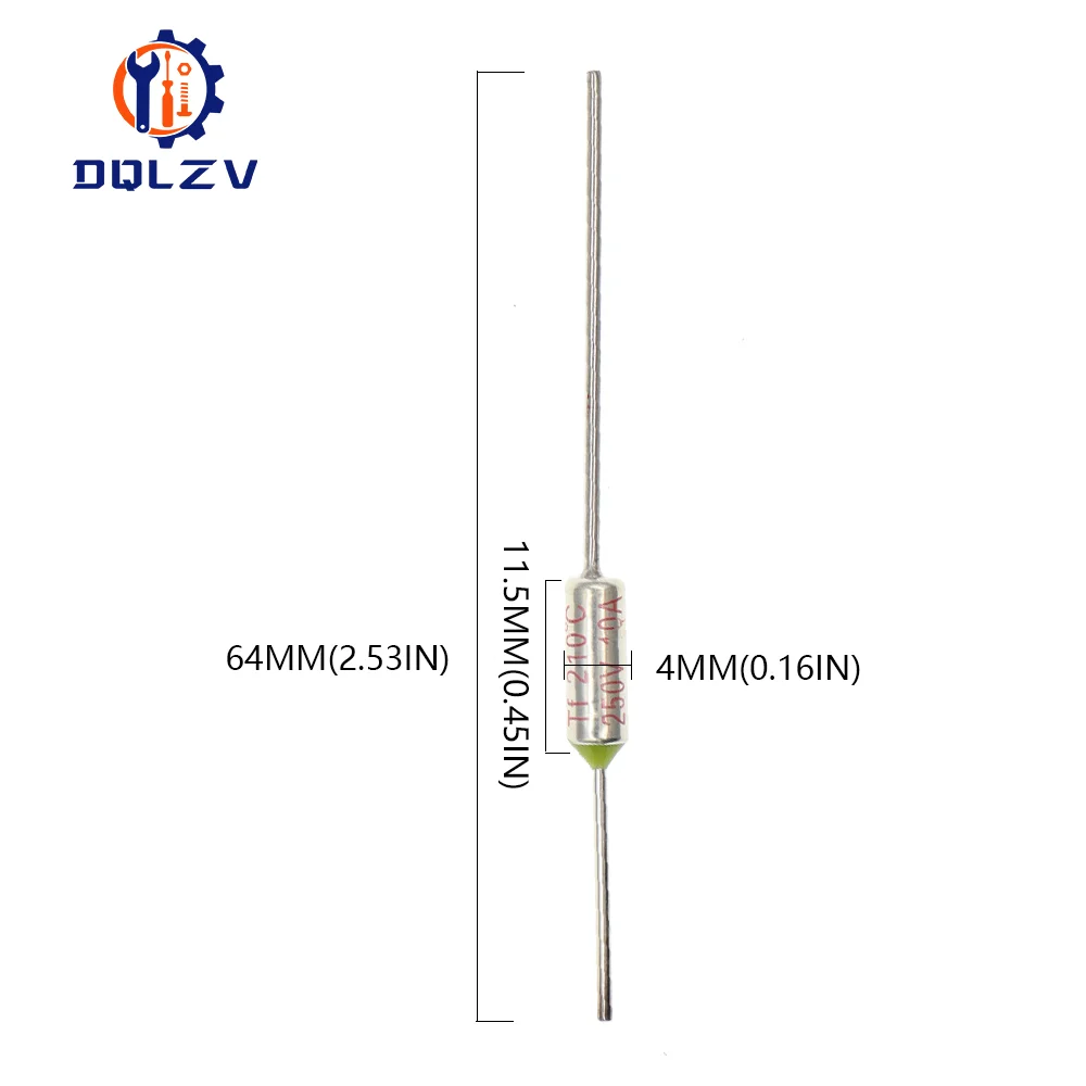 TF Thermal Fuse RY 10A 15A 250V Temperature 65C 73C75C 85C 100C 110C 120C 130C 152C 165C 172C 185C 192C 200C 216C 240C 280C 300C