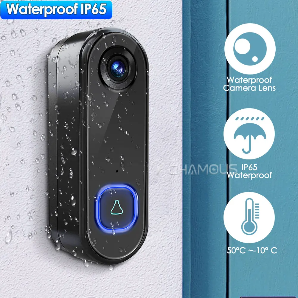 TUYAビデオドアベルWiFiワイヤレスアウトドアドアベルカメラAC DC電源1080 Pビデオドアホン防水IP 65 Alexa Googleホーム, ワイヤレスドアホン,  ドアカメラ wifi　モニタ