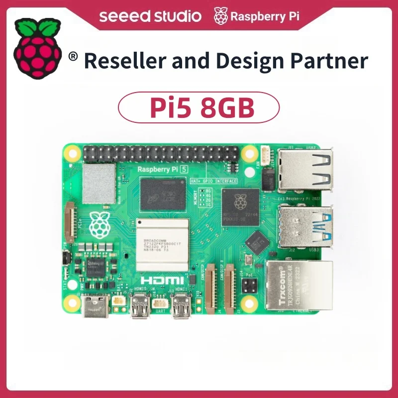 Raspberry Pi5 8 GB Laptop, Raspberry Pi 5 MIni-PC-Computer, 2,4 GHz 64-Bit-Quad-Core-Arm Cortex-A76, Bluetooth5.0, BLE Wireless
