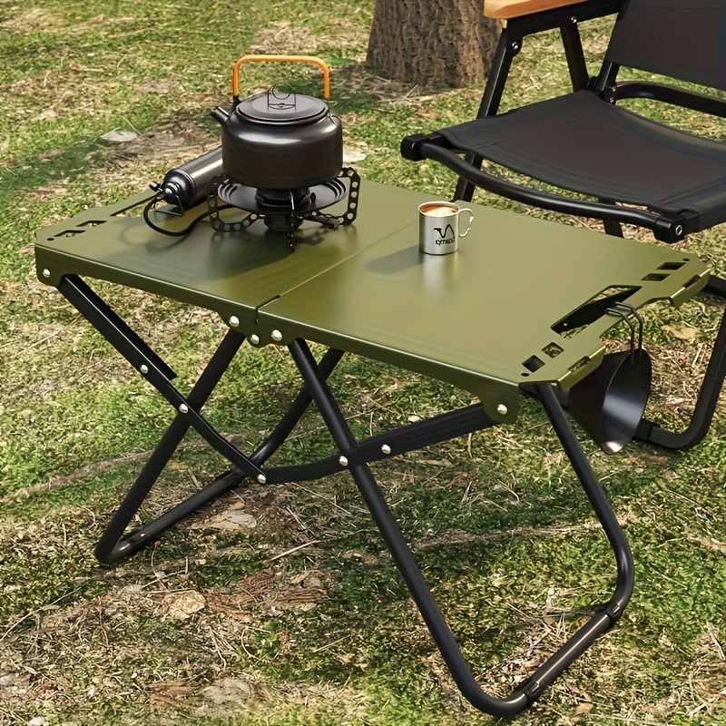 Lightweight Folding Camping Table, Picnic Desk with Carry Handle, Tripod Base, Ideal for Outdoor Activities, Camping Accessorie