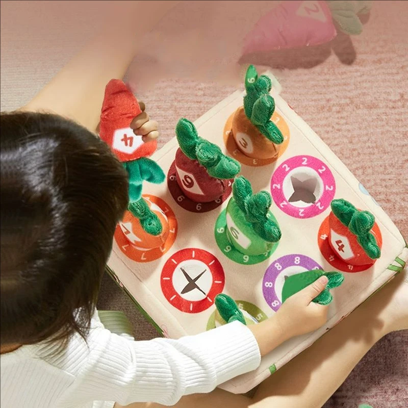 Montessori Toys Baby Pull Carrot Plush Sensory Toys for Babies Development Game Matching Puzzle Educational Toys for Children