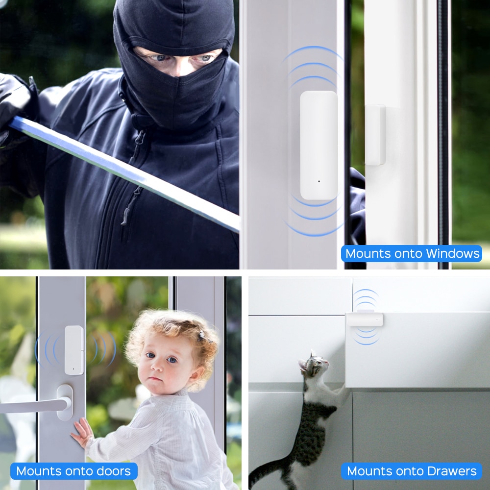 ONENUO-Capteur de porte intelligent Tuya Zigbee, détecteur de fenêtre de sécurité domestique, porte marketautomatique, capteur de contact magnétique, Alexa, Google