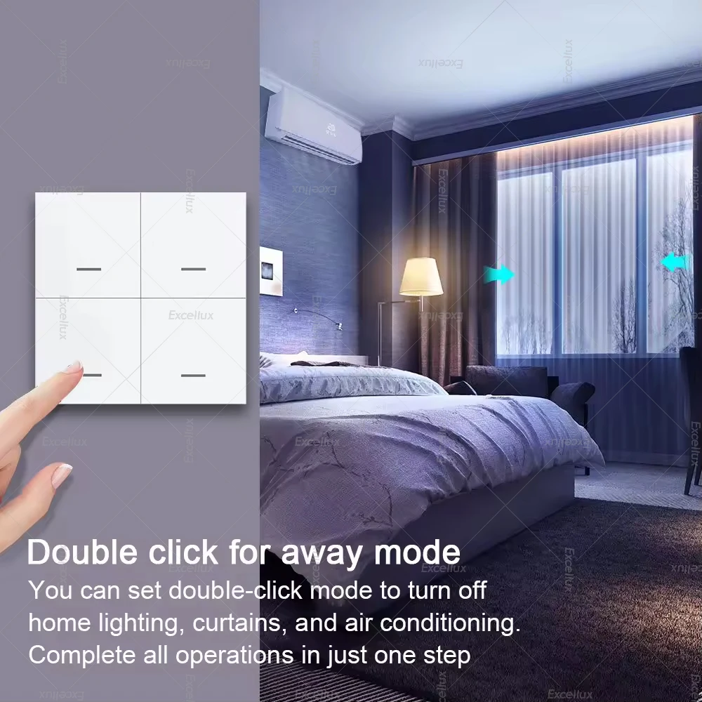 Interruptor de escena inteligente ZigBee, interruptor de escena inalámbrico, 4 entradas, 12 modos, controlador de botón pulsador de escenario automático, compatible con Zigbee2mqtt