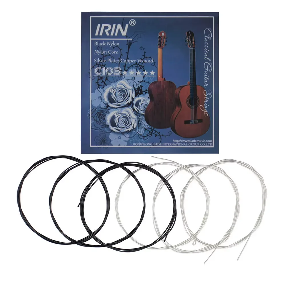 6 Pcs Strings Classical Guitar Strings Black Clear Nylon Guitarra Strings Sliver Plated Copper Wound String Guitar Accessories
