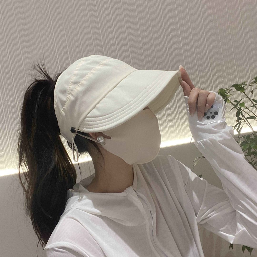 Quick Drying Hat Summer Empty Hat Ladies Upgraded Version Hang Mask Outdoor Sun Hat Thin Baseball Sun Hat