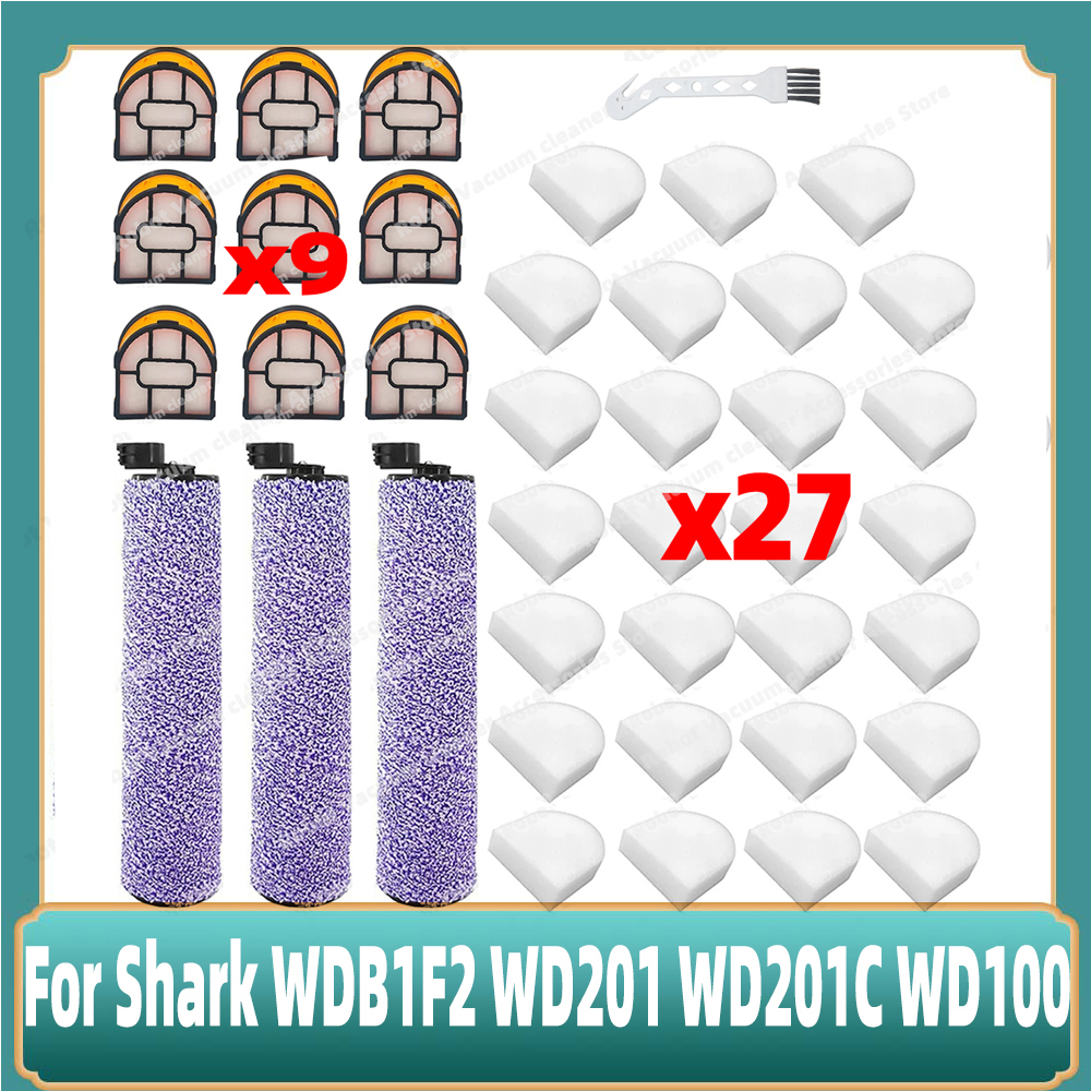Compatível para shark wdb1f2 wd201 wd201c wd100 para hidrovac xl 3-em-1 acessórios aspirador de pó rolo escova filtro peças