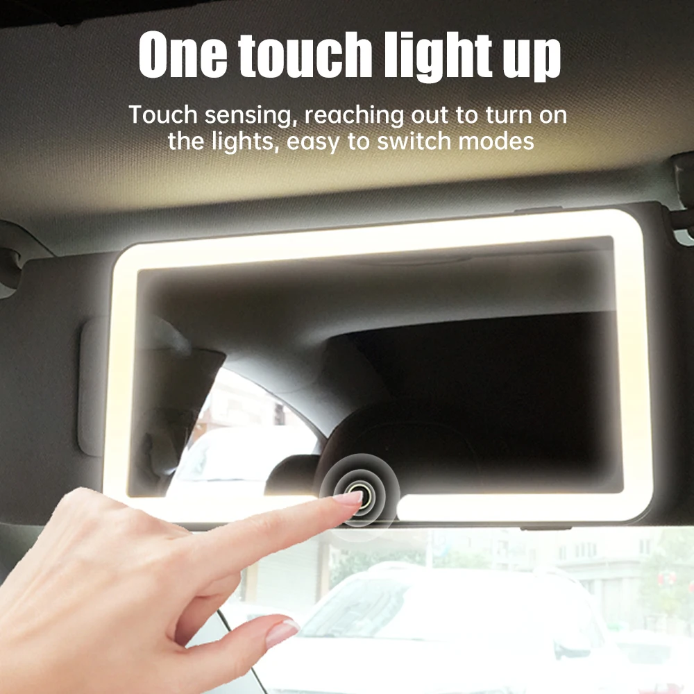 Auto-interieurspiegels Zonneklepplaat LED HD Make-upspiegel voor meisjes Dames Oplaadbaar invullicht Universele dunne make-upspiegel