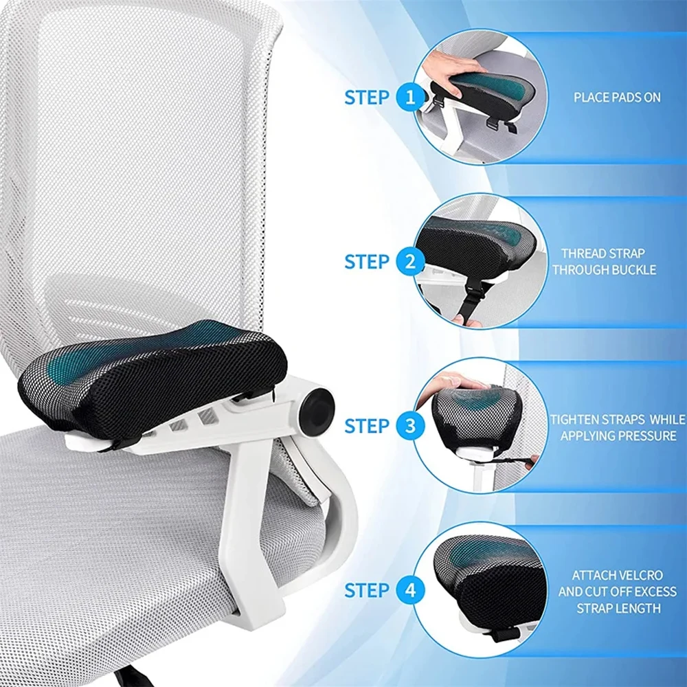 Office Chair Armrest Pad Elbow Pillow Comfortable Support Cushion Memory Foam Inner Core Sofa Cushion For Home Office Game Chair