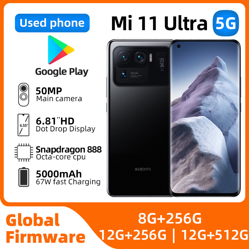 Xiaomi 11 ultra 5G Global version 512G Snapdragon888 6.81inch 50MP 120x zoom All Colours in good condition Original used phone