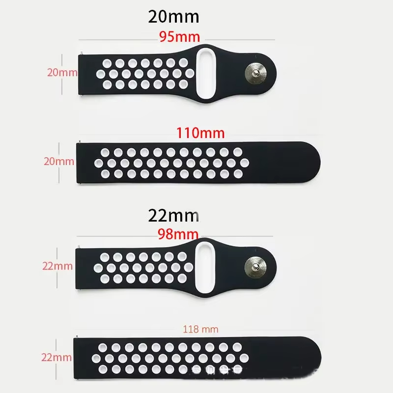 20 ミリメートル/22 ミリメートル時計バンド Amazfit GTS 4/GTR 4/3/2 ミニ/プロ/ストラトス/バランススポーツシリコンブレスレット Amazfit bip 5-bip 3 プロストラップ