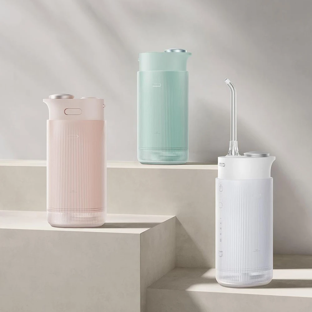 XIAOMI MIJIA 口腔洗浄器 F400、4 ギアフラッシュモード、200 mL 大容量水タンク、歯科用ウォーターフロッサーズピックジェット、Type-C 充電