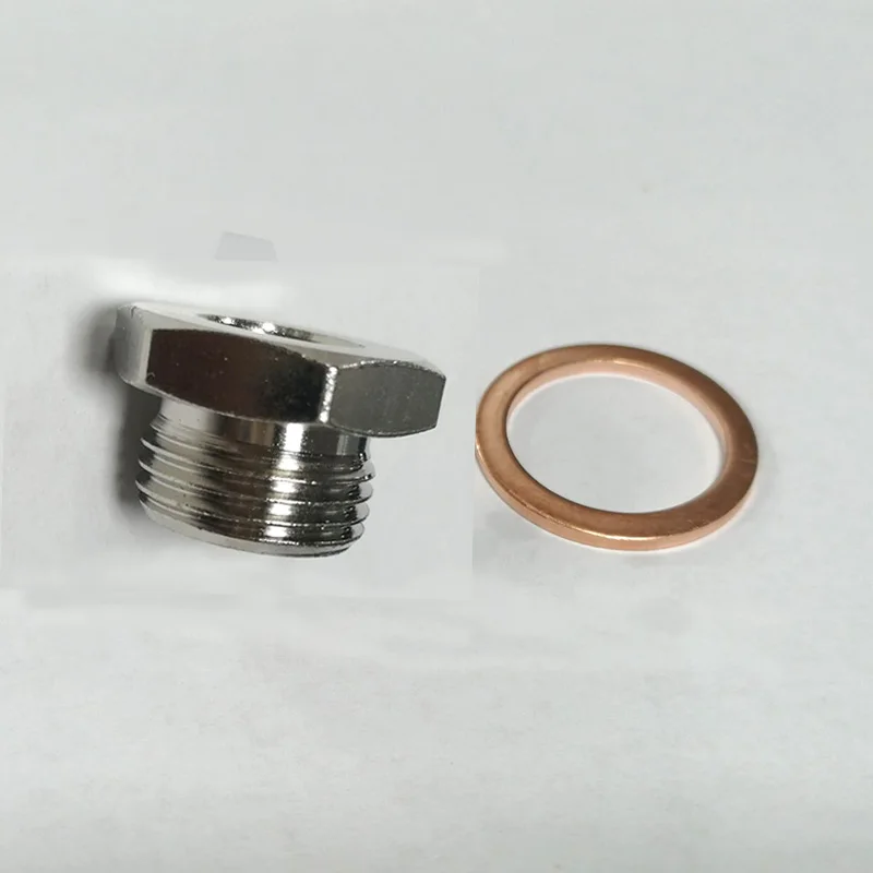 Conector do sensor de escape o2 oxigênio sensor espaçador redutor adaptador m18 x 1.5mm a m12 x 1.25mm com junta cobre
