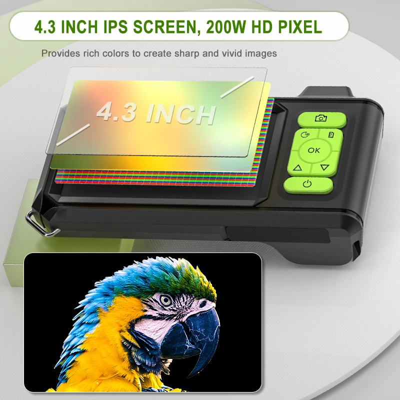 4.3'' IPS Screen Industrial Endoscope Autofocus Camera HD1080P Single Dual Triple Lens Record Video Car Inspection Borescope LED