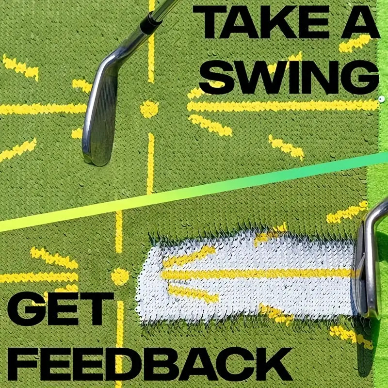 Mata do ćwiczeń golfowych, mata do gry w golfa wewnątrz i na zewnątrz, dodatkowa mata do treningu golfowego + 4 gwoździe podłogowe + 1 hak