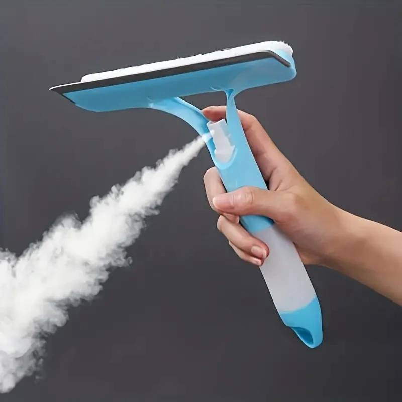 Espejo de limpieza de vidrio multifunción para el hogar con regadera raspador de vidrio 3 en 1 raspador de ventana