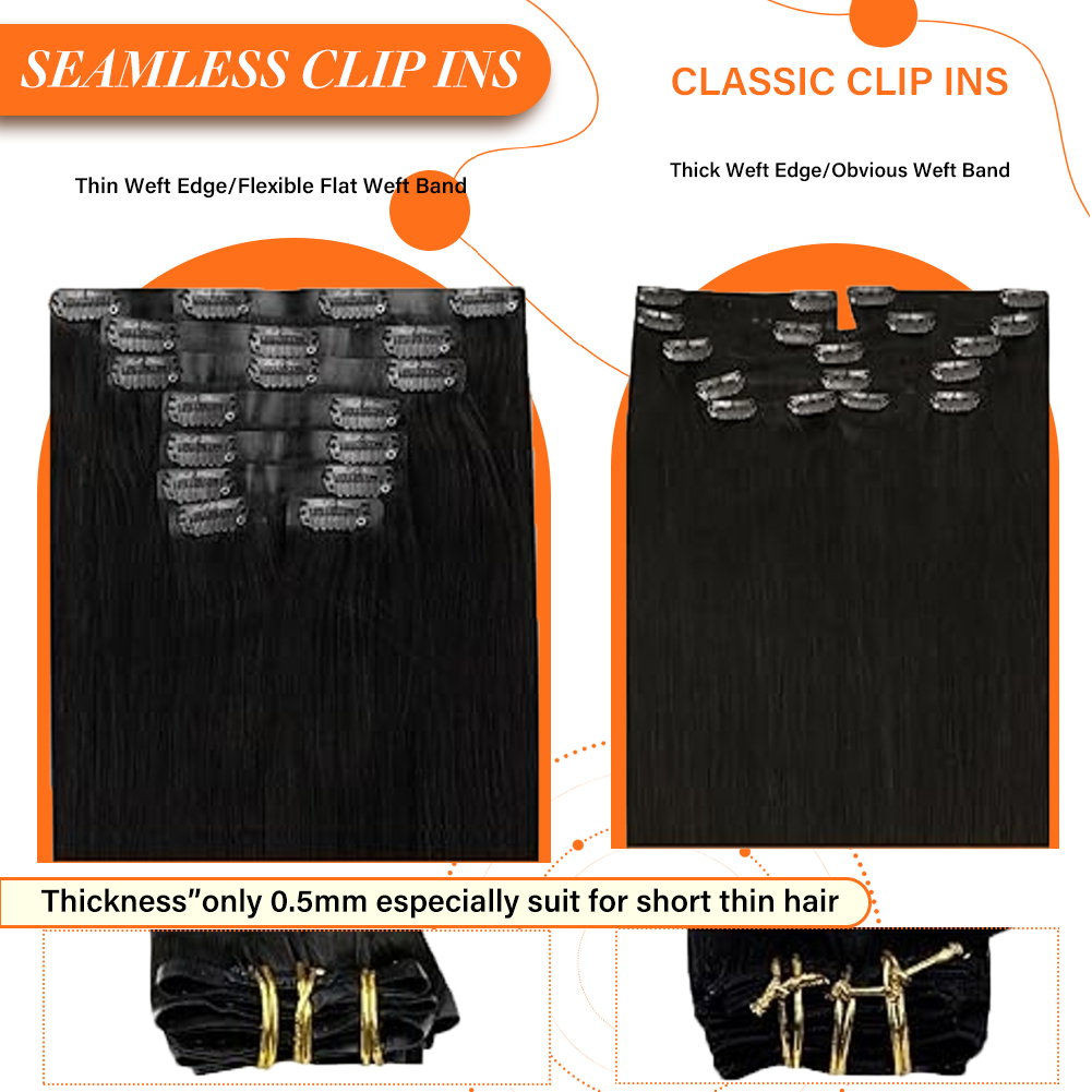 Extensiones de cabello humano con Clip sin costuras, brillo completo, 8 Uds., 100g y 80g, pelo rubio de Color puro, Clip de Pu en extensión Remy, trama de piel