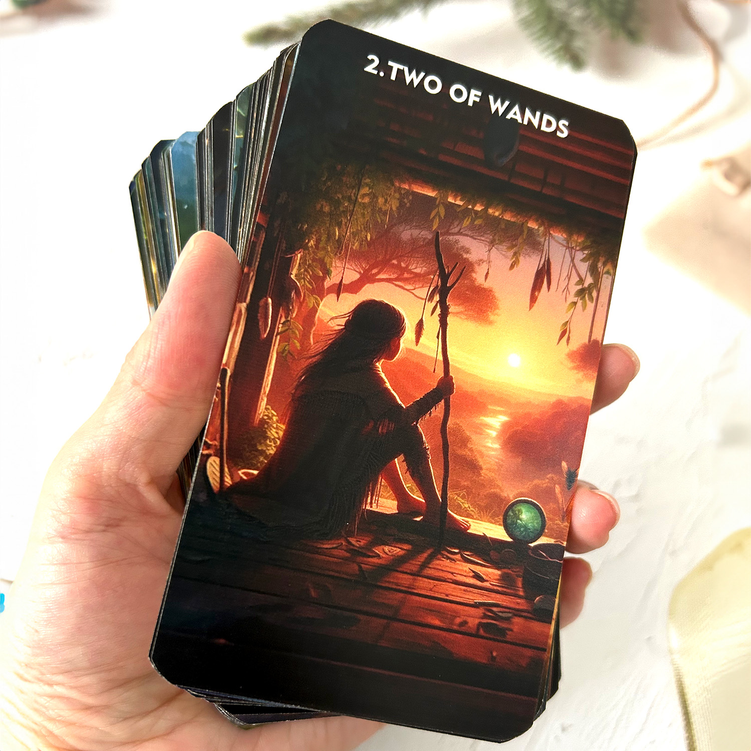78PCS 68*120mm Tarot English PDF Guide Love Career Mysterious Forest Message Divination Rune Board Game