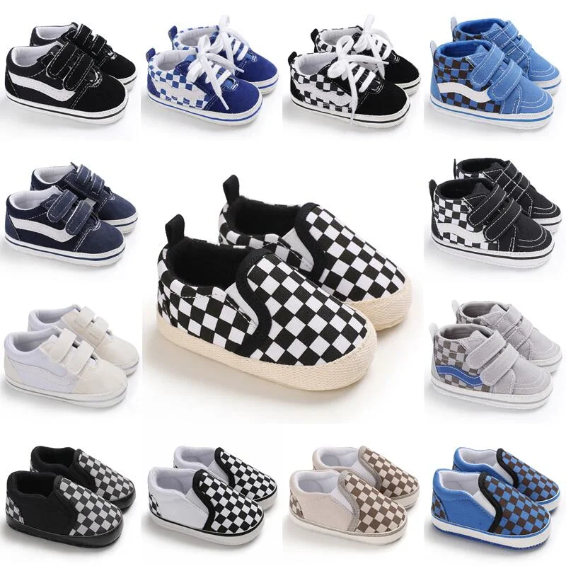 Bebê recém-nascido sapatos de lona antiderrapante macio bebê menino menina tênis casual multi-cor da criança primeiros caminhantes sapatos de berço