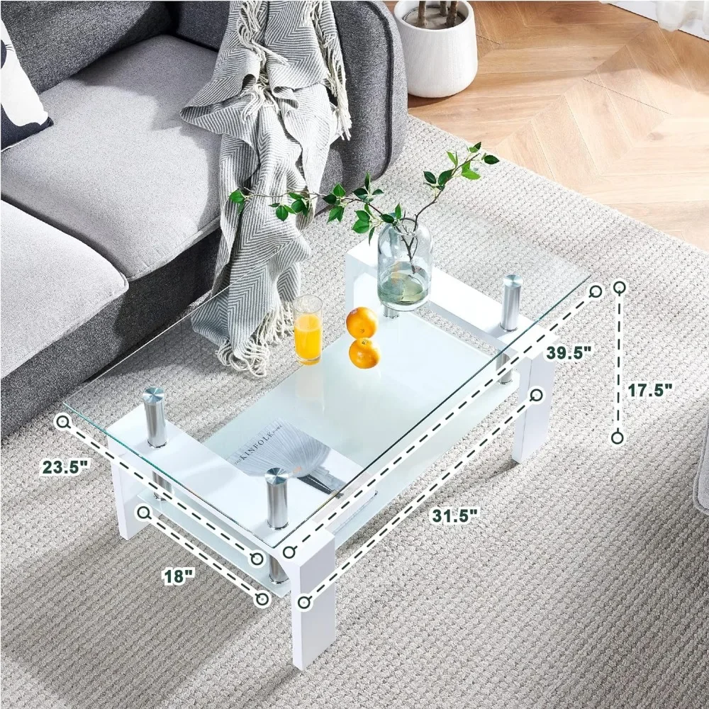 Mesa de café retangular para sala, mesa de chá adequado para sala