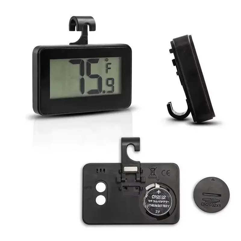 Digital Refrigerator Thermometer Multi Function Electronic Freezer Thermometer Household Frost Alarm for Kitchen
