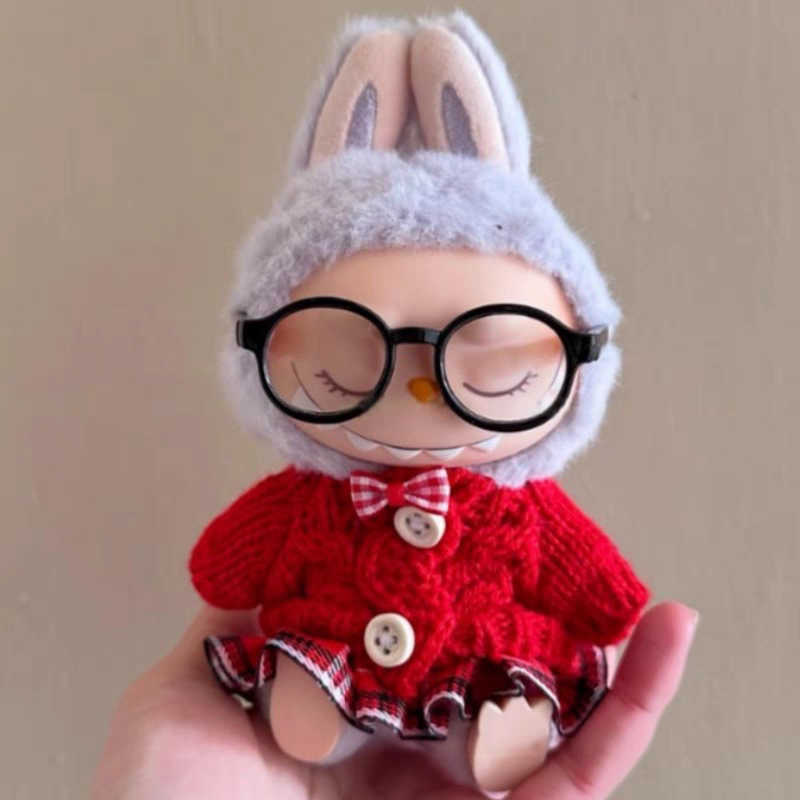 Labubu 服アクセサリー用 黒と白のセーターセット 帽子やメガネと組み合わせることができます Labubu の気質を強化できます