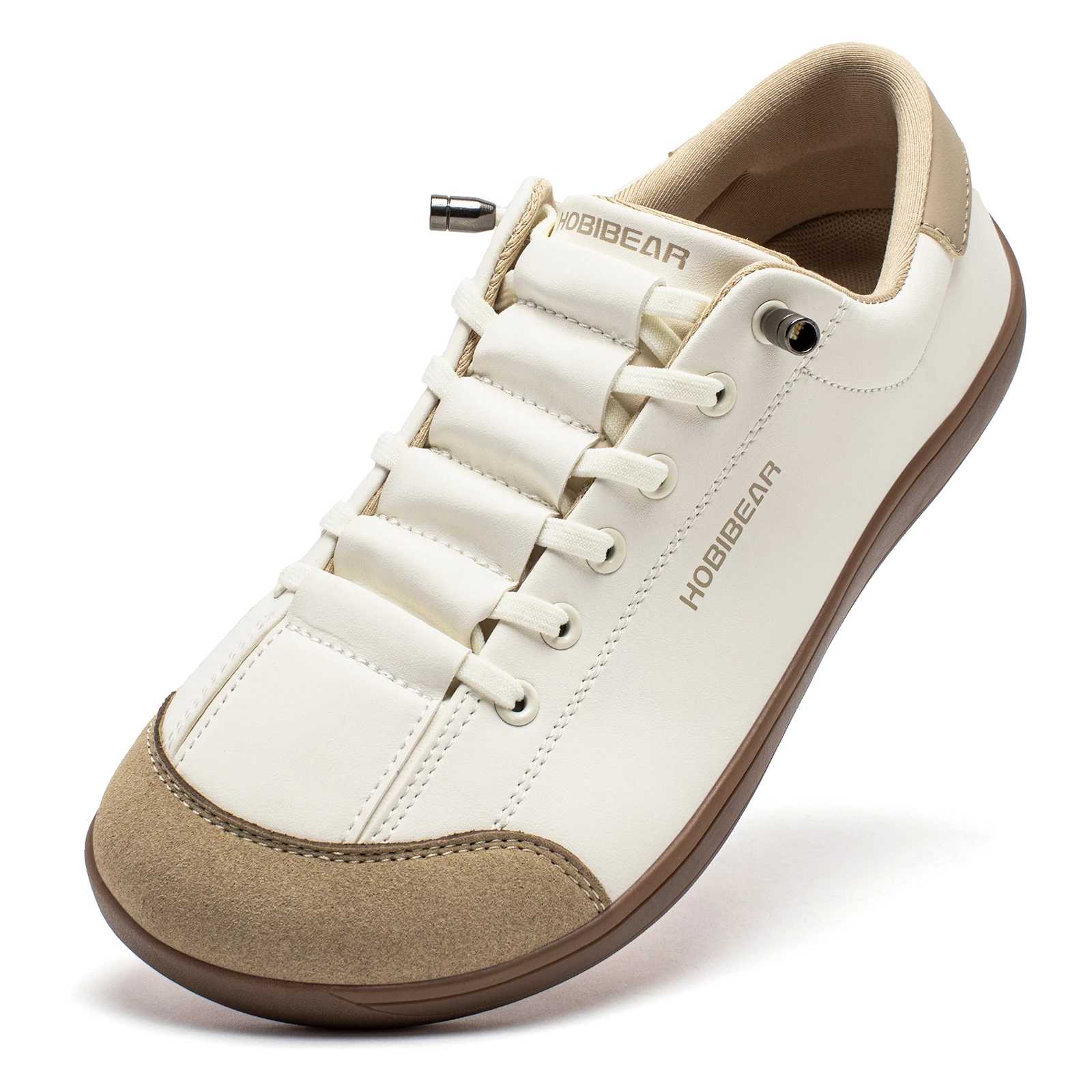 HOBIBEAR Unisex Barfuß-Schuhe mit breiter Zehenpartie für Damen und Herren, Kunstleder, minimalistische Turnschuhe, verstellbare Slip-On-Wanderschuhe