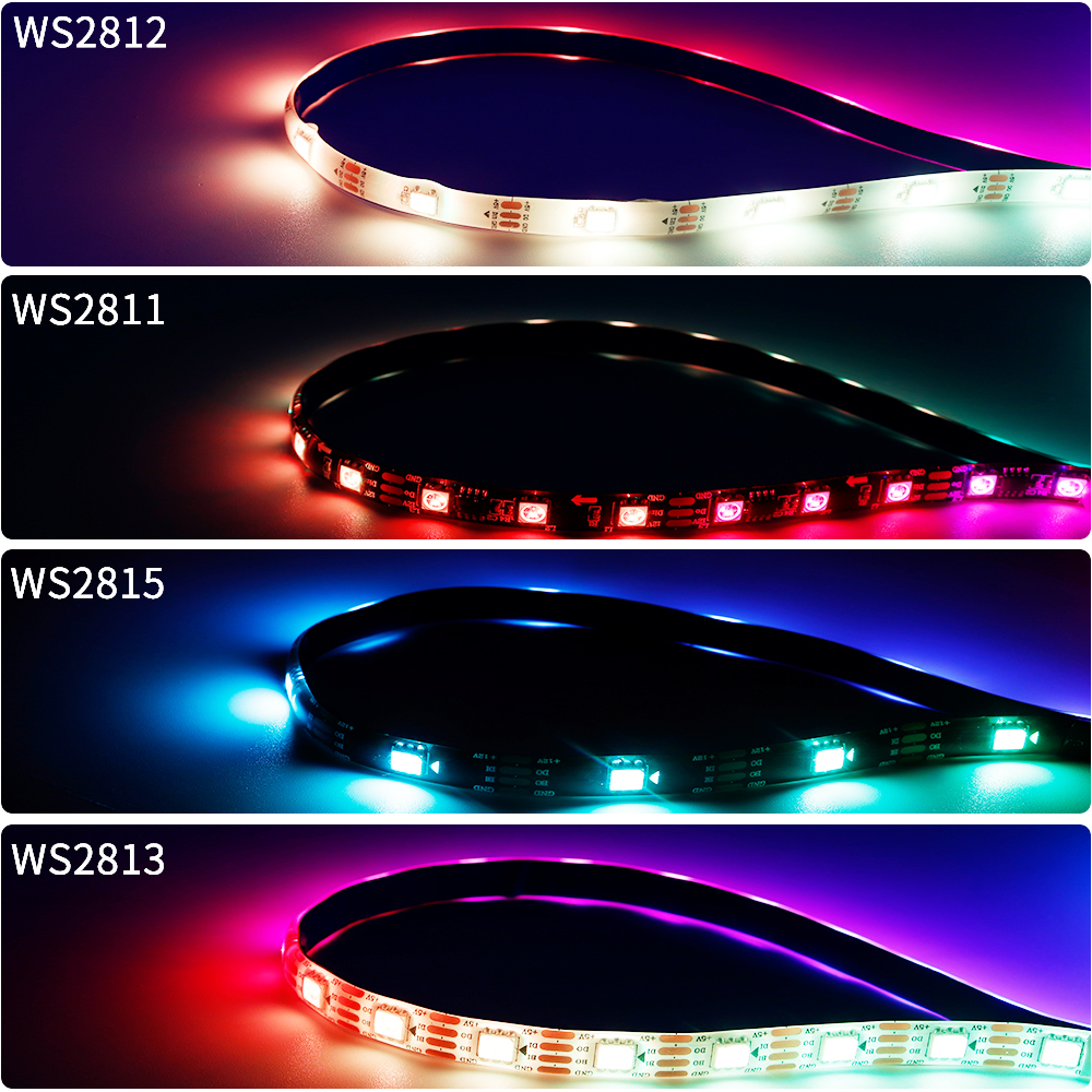 WS2811 WS2812B WS2815 WS2815 RGB tira de LED WS2812 direccionable individualmente 30/60/144 píxeles/Leds/m cinta de luz IP30/65/67 DC5V/12V