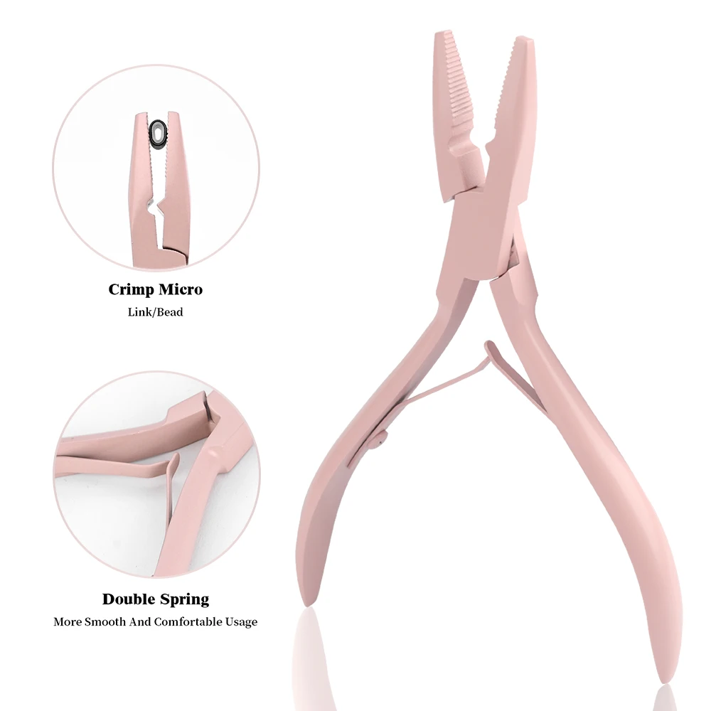 Herramienta de trama, alicates de aplicación de microanillo, herramienta de microcuentas, alicates de extensión de cabello de acero inoxidable más cercanos