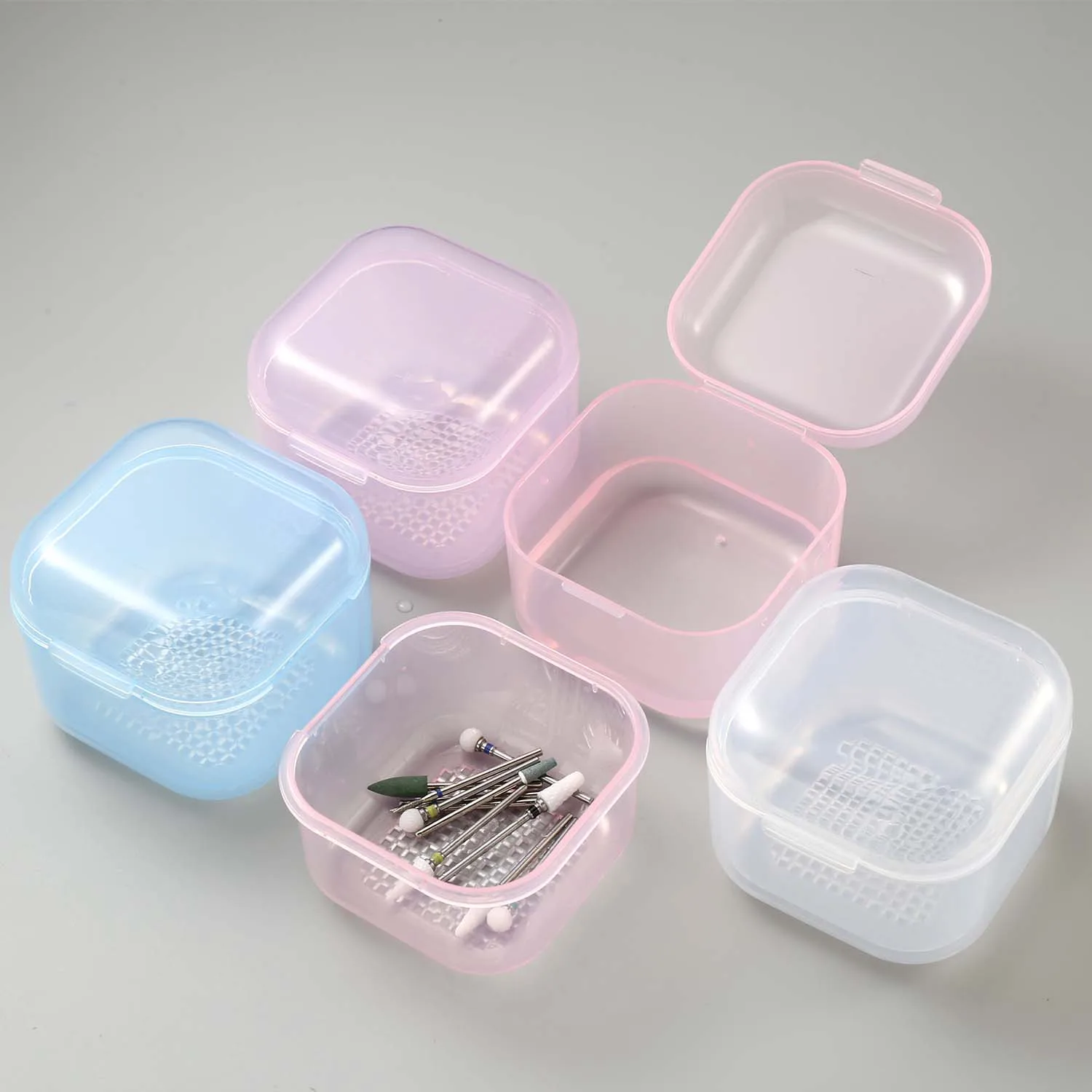 Nagel Bohrer Desinfektion Box Doppel Schicht Filtration Reinigung Box Maniküre Lagerung Fall Nagel Pinsel Reinigung Container