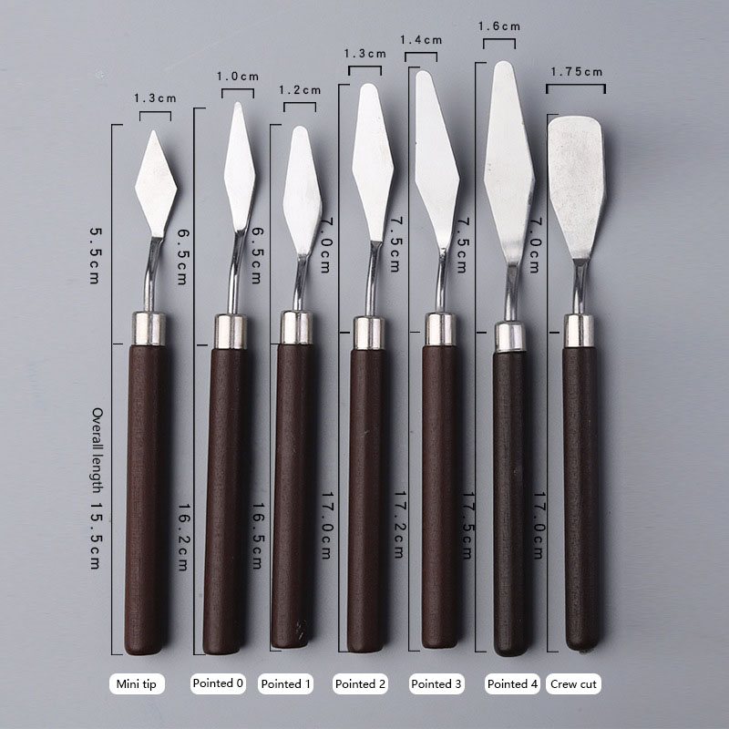 Ölgemälde-Messer aus Edelstahl, Künstlerspachtel, Kunstwerkzeuge, Schreibwaren, Kuchenbackzubehör, Zeichnen, süß, 1, 3, 5, 7 Stück