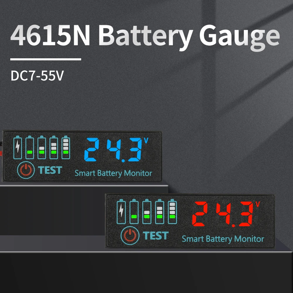 DC 7-55V Universal Battery Charge Indicator Panel LED Indicator Acid Battery Lithium Battery Voltage Charge Indicator