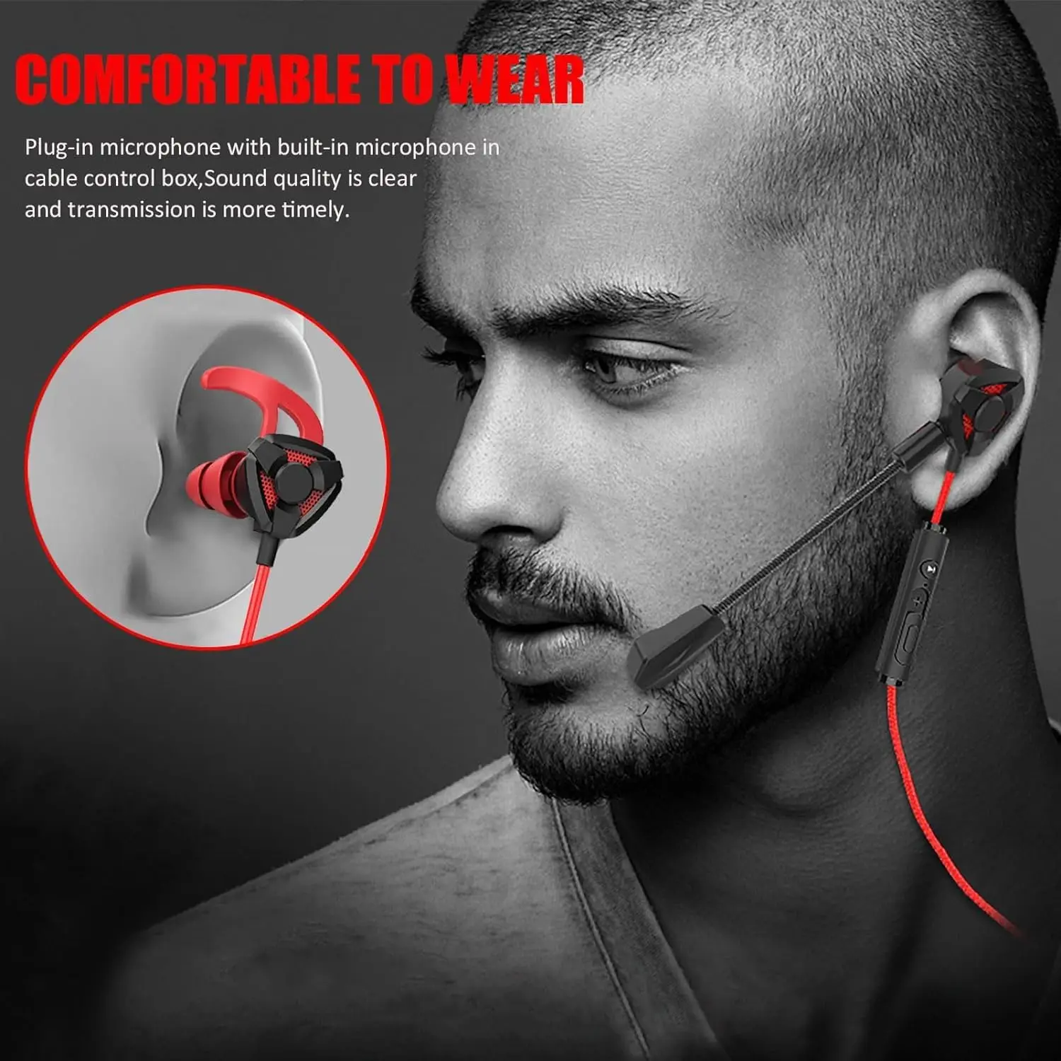 Fones de ouvido gamer universais com fio, fones de ouvido para jogos com microfone estéreo baixo esportivo para tablets móveis e laptops